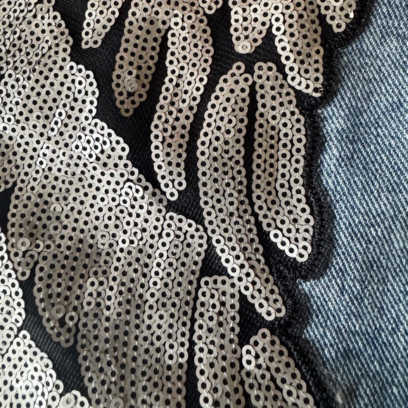 VOCAL Angel Wings Rhinestone Embellished Denim Jacket Size Medium - Boho Western - Picture 6 of 14